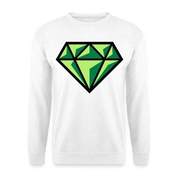 Diamant (pierre précieuse symbole brillant / POS Gre 3C) - Sweat-shirt Unisexe - blanc - Devant