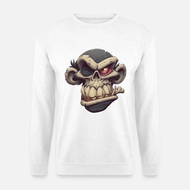 Monkey Skull Grin - Unisex Pullover - Weiß
