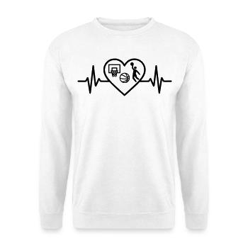 Basketball Heart Ball Basket Player - Unisex Sweatshirt - white - Front