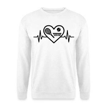 Tennis Heart Racket Ball Net - Unisex Sweatshirt - white - Front