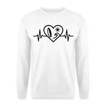Surf Heart Wave Board Sun - Unisex Sweatshirt - white - Front