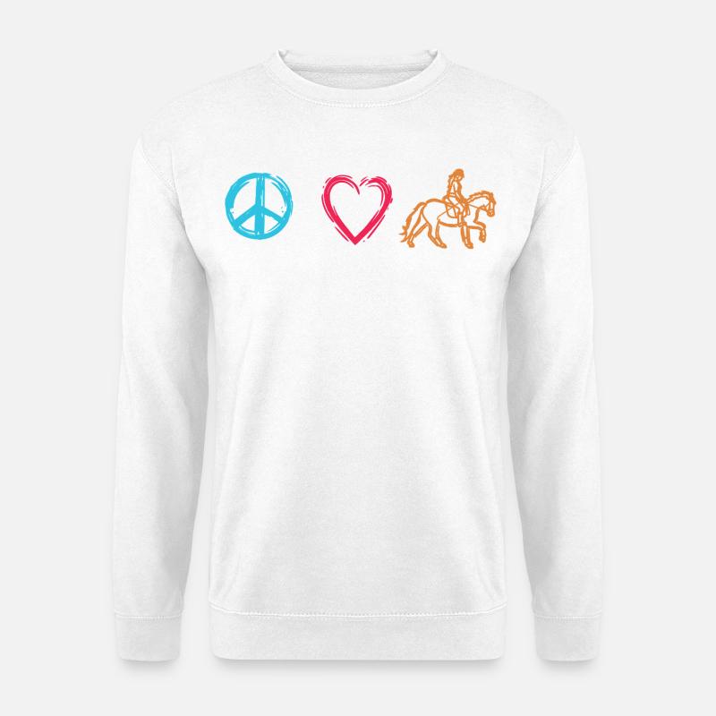 Frieden Liebe Pferde - Unisex Pullover - Weiß
