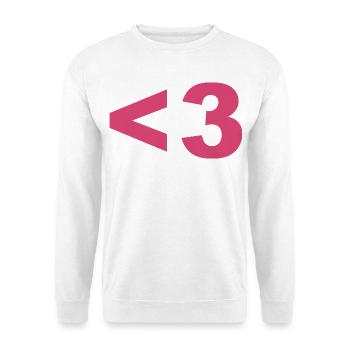 Chemise d’amour avec coeur - Sweat-shirt Unisexe - blanc - Devant