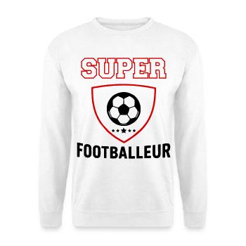 Super footballeur, fête des pères, noël - Sweat-shirt Unisexe - blanc - Devant