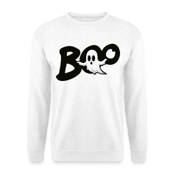 Niedlicher Halloween-Geist – Boo - Unisex Pullover - Weiß - Vorne