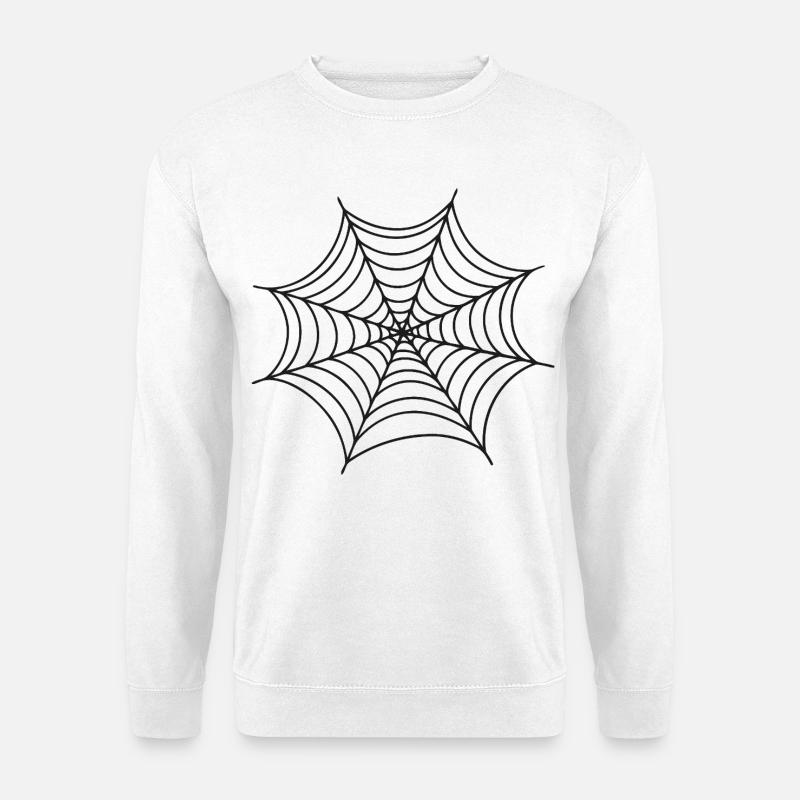 Black Minimalist Spider Web - Unisex Sweatshirt - white