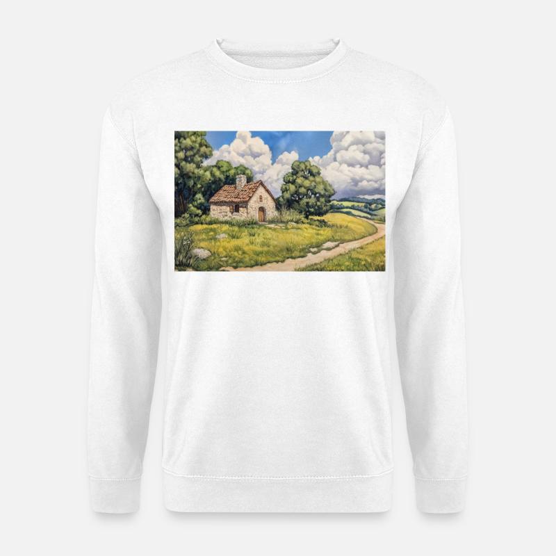 Illustration einer Naturlandschaft - Unisex Pullover - Weiß