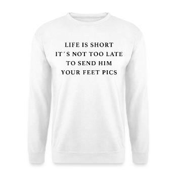 Meme Shirt Füße  - Unisex Pullover - Weiß - Vorne