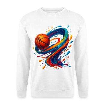 Vibrant Orbit Basketball Splash - Unisex Sweatshirt - white - Front