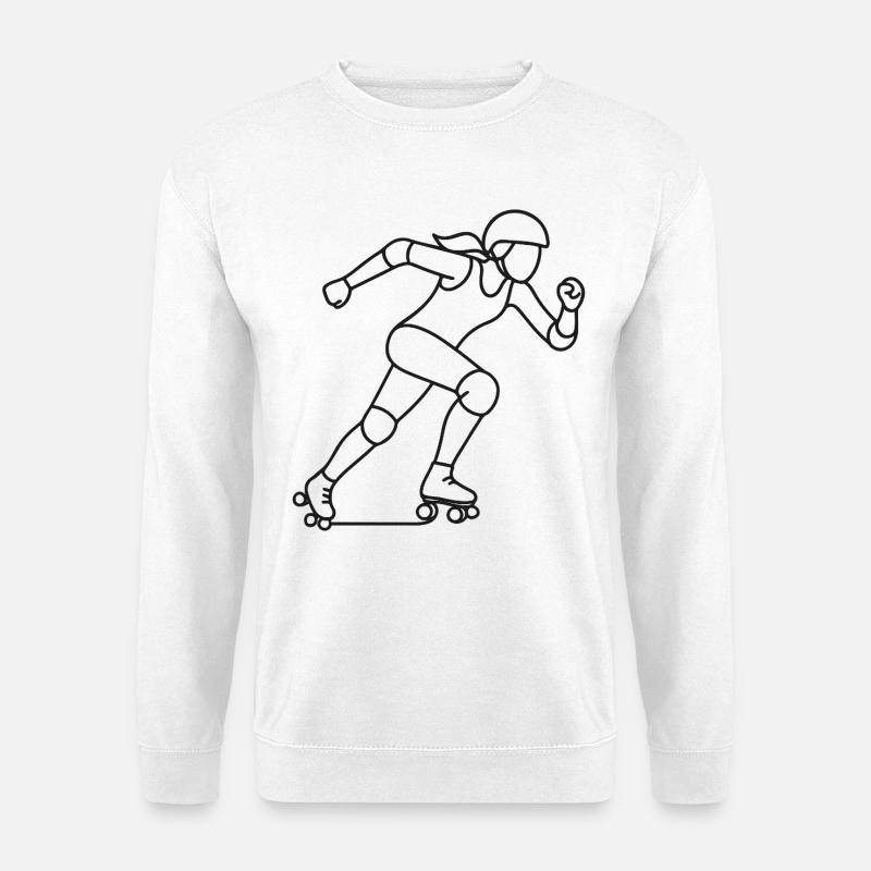 Roller-Derby Spielerin Skizze – Sportmotiv - Unisex Pullover - Weiß