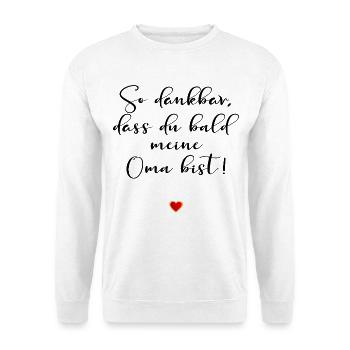 SCHWANGERSCHAFT VERKÜNDEN BABY - Unisex Pullover - Weiß - Vorne - Alina (178cm) & Michal (187cm)