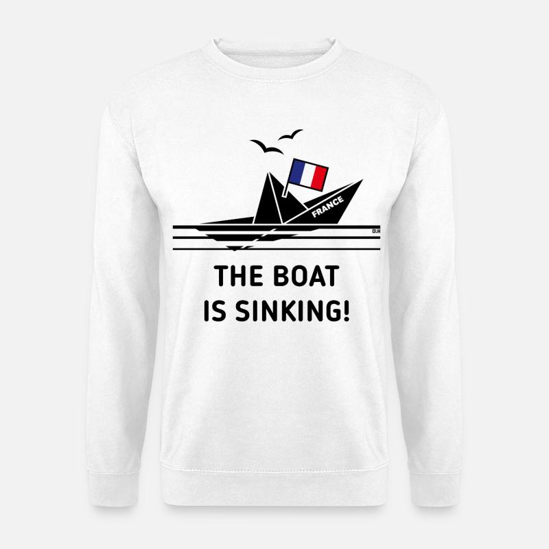 Das Boot sinkt! (Frankreich / POS) - Unisex Pullover - Weiß