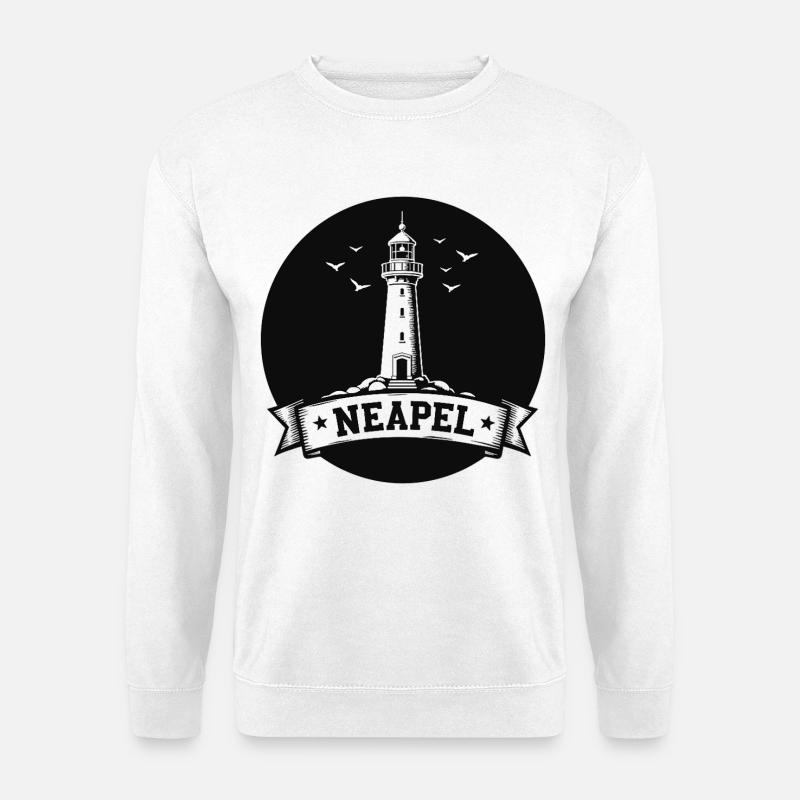 Leuchtturm Neapel Italien Wahrzeichen - Unisex Pullover - Weiß