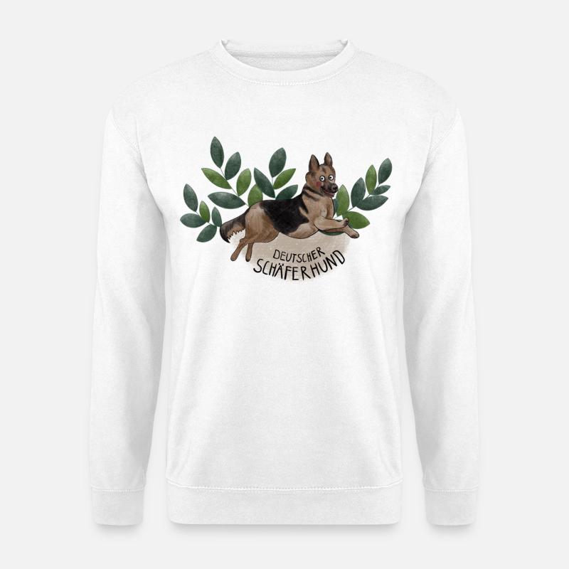German Shepherd Botanika - Unisex Sweatshirt - white