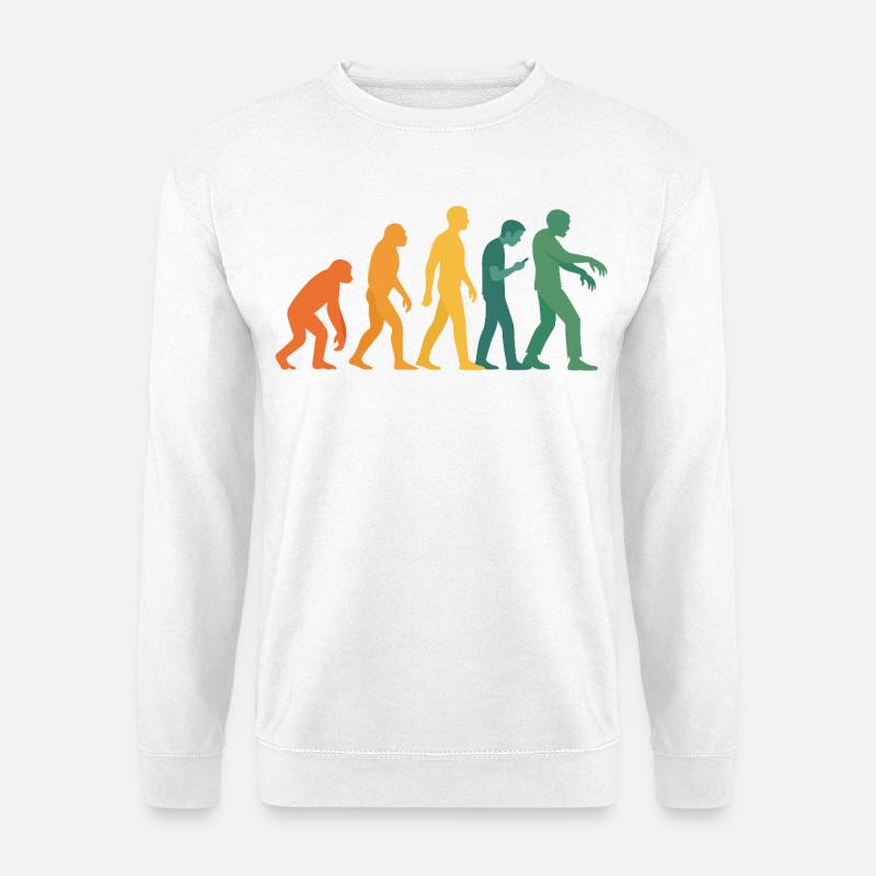Evolution Silhouette Farbverlauf - Unisex Pullover - Weiß