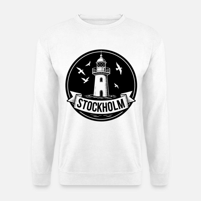 Leuchtturm Stockholm Skandinavisches Meer - Unisex Pullover - Weiß