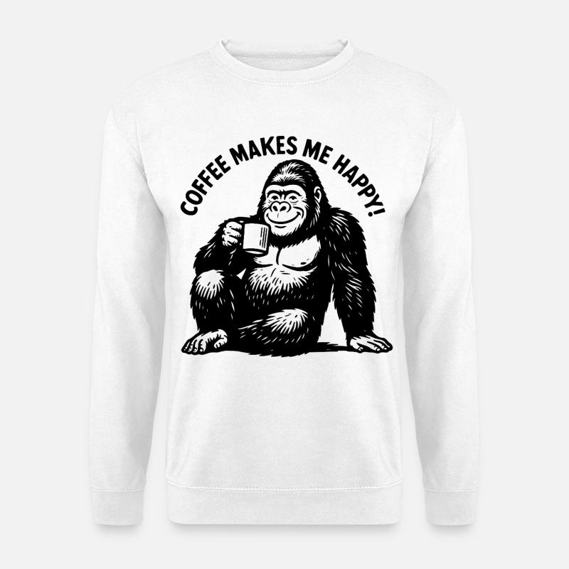 Coffee makes me happy! Coffee Coffee Coffee - Unisex Sweatshirt - white