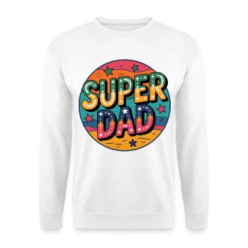 Super Dad Retro Abzeichen - Unisex Pullover - Weiß - Vorne