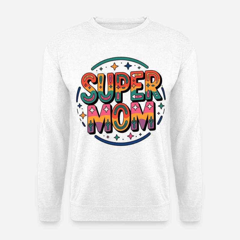 Super Mom Retro Rainbow - Unisex Sweatshirt - white