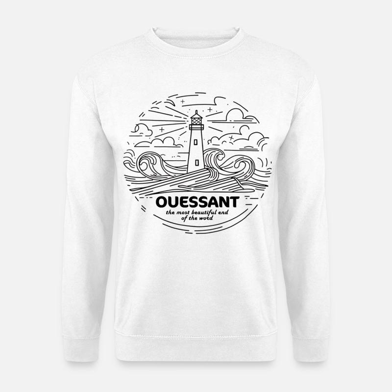 Geschenk Île d'Ouessant souvenir Phares Finistère - Unisex Pullover - Weiß