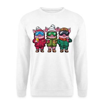 Porcelets de l’équipe de ski - Sweat-shirt Unisexe - blanc - Devant
