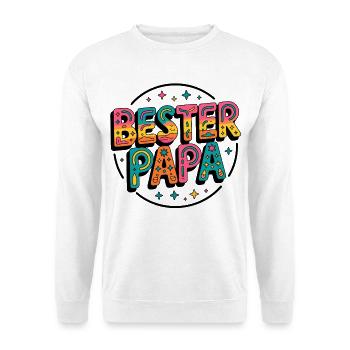 Meilleure police rétro colorée pour papa - Sweat-shirt Unisexe - blanc - Devant