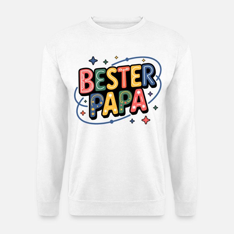 Bester Papa – bunte Buchstaben - Unisex Pullover - Weiß