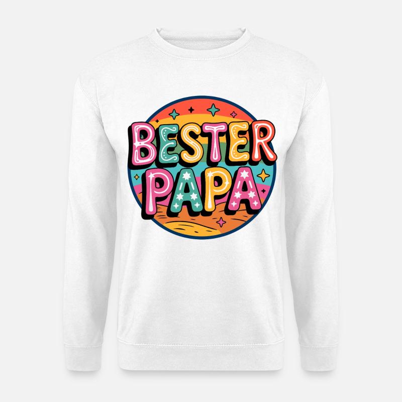 Bester Papa Retro - Unisex Pullover - Weiß