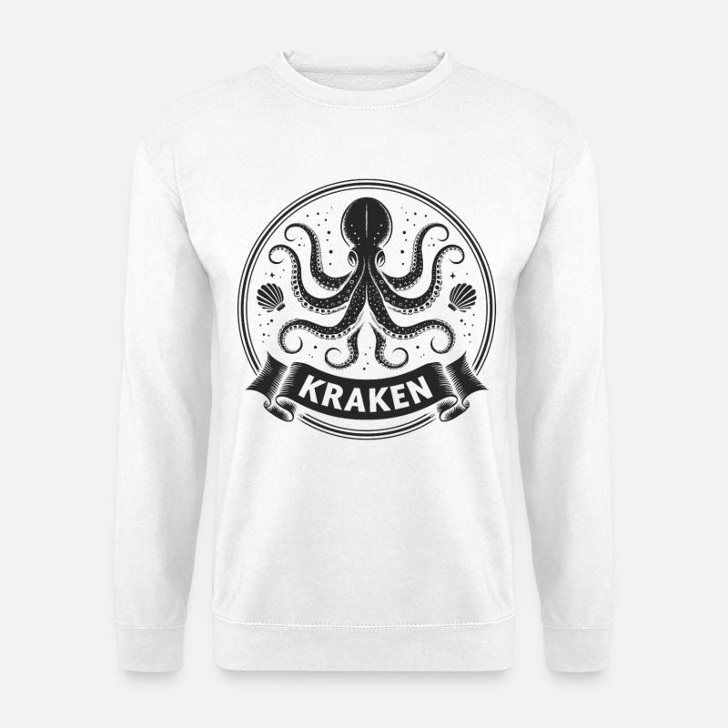 Kraken Krake Tintenfisch Octopus - Unisex Pullover - Weiß