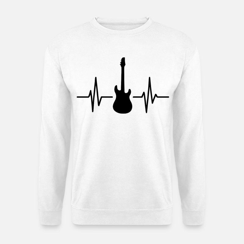 Gitarre Pulse Silhouette - Unisex Pullover - Weiß