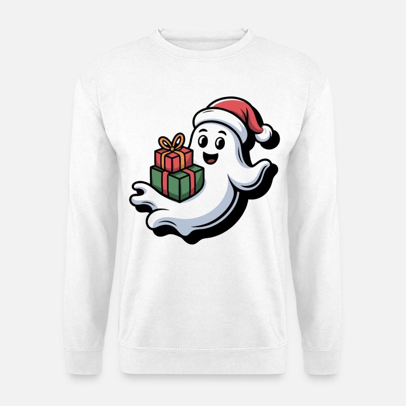 Weihnachtsgeist mit Geschenken - Unisex Pullover - Weiß