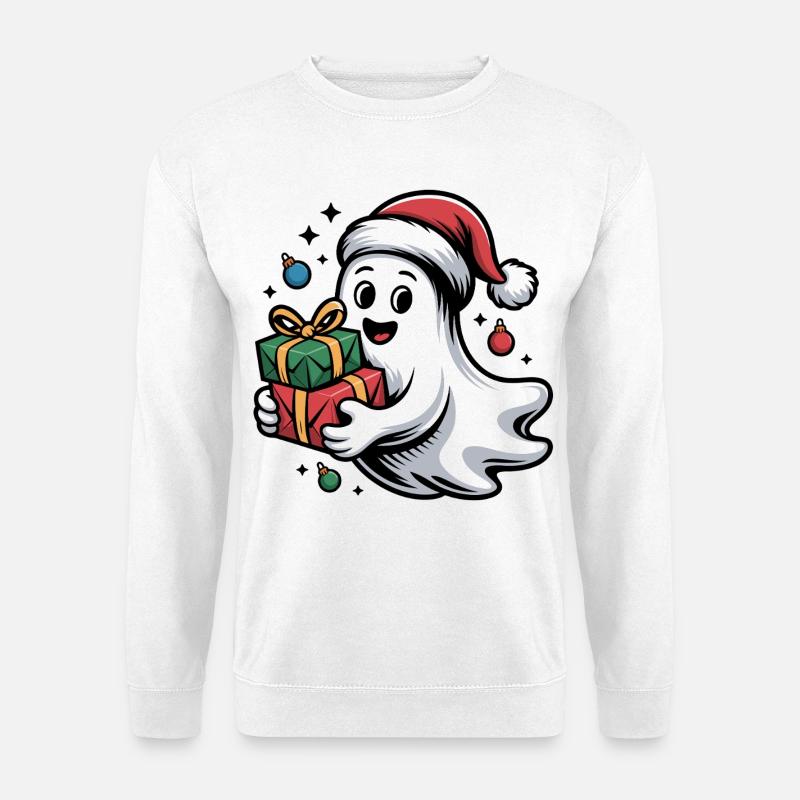 Weihnachtsgeist mit Geschenken - Unisex Pullover - Weiß