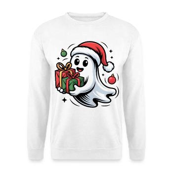 Fantôme de Noël avec des cadeaux Dessin animé - Sweat-shirt Unisexe - blanc - Devant