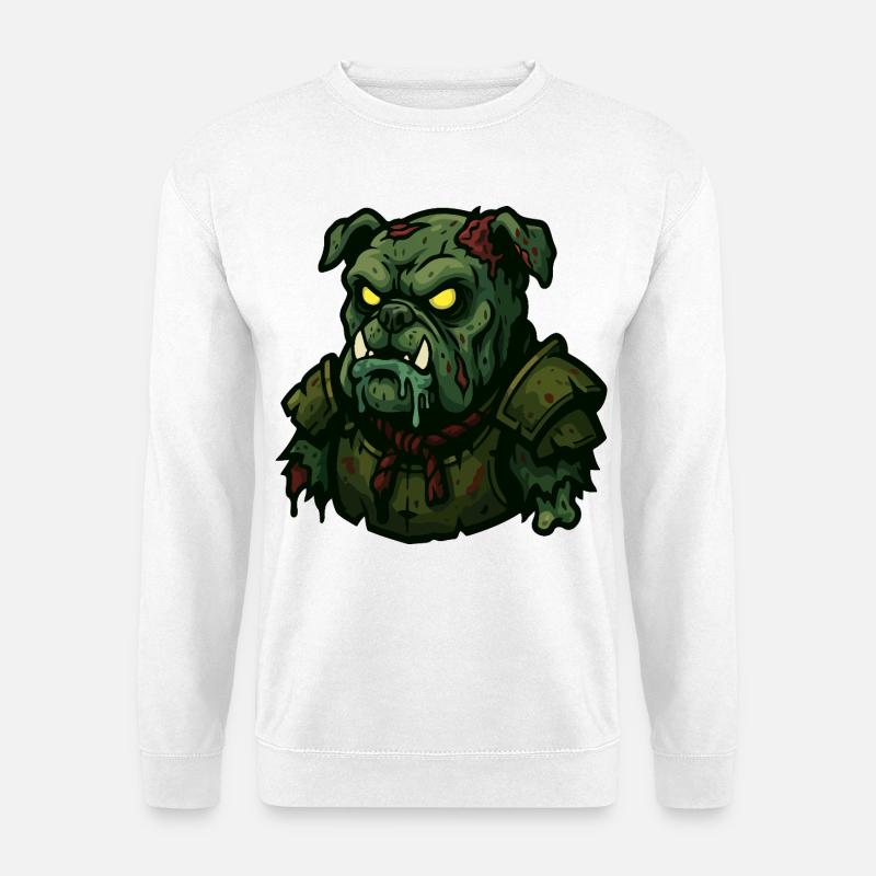 Untoter Bulldoggen-Krieger - Unisex Pullover - Weiß