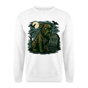 Zombie Bulldog - Chien mort-vivant Halloween Design. - Sweat-shirt Unisexe - blanc - Devant