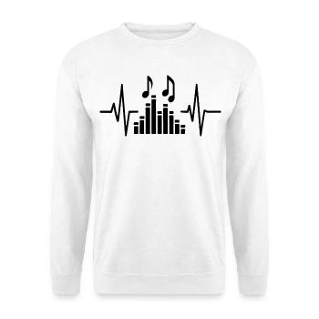 Music Heartbeat, conception d’art au trait pour les musiciens - Sweat-shirt Unisexe - blanc - Devant