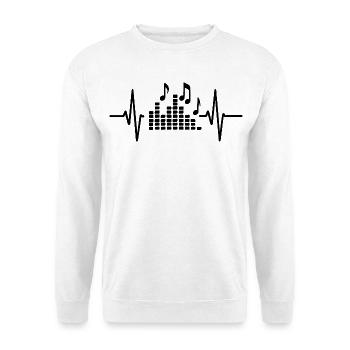 Music Heartbeat, conception d’art au trait pour les musiciens - Sweat-shirt Unisexe - blanc - Devant