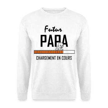 Baby in class on minimalist orange bar - Unisex Sweatshirt - white - Front