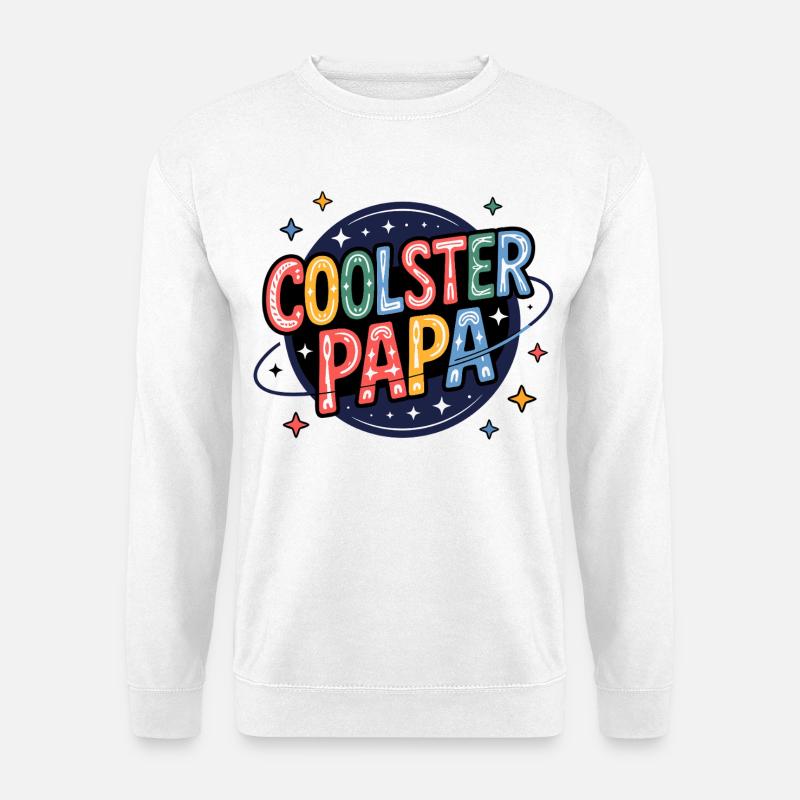 Coolster Papa – bunter Retro-Dad Print - Unisex Pullover - Weiß