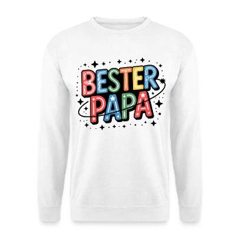 Bester Papa Neon Farbiges Design - Unisex Pullover - Weiß - Vorne