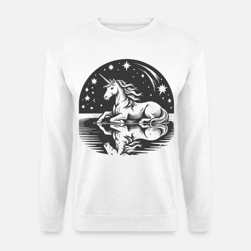 Mondsee Einhorn Silhouette - Unisex Pullover - Weiß