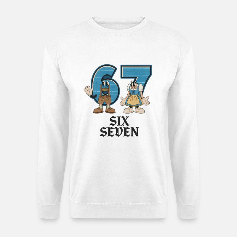 6 7 Sechs Sieben Meme - Unisex Pullover - Weiß