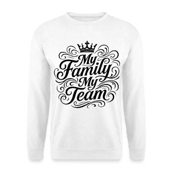 Mon équipe familiale dit couronne - Sweat-shirt Unisexe - blanc - Devant