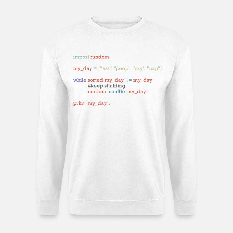 Lustiger Python-Code über den Alltag, Baby - Unisex Pullover - Weiß