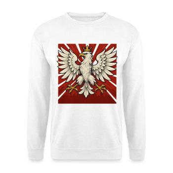 Polen Polska Adler Flagge Fahne episch Geschenk - Unisex Pullover - Weiß - Vorne