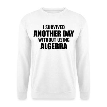 Ich habe heute überlebt, ohne Algebra zu machen - Unisex Pullover - Weiß - Vorne