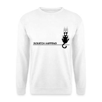 Scratch Happens - Jeu de mots amusant pour chat - Sweat-shirt Unisexe - blanc - Devant