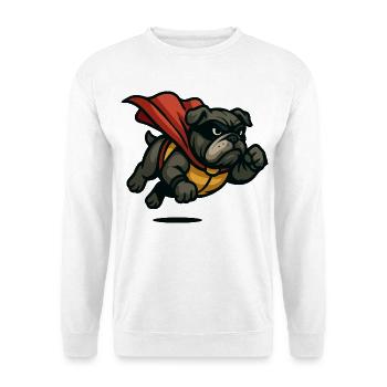 Heroischer Bulldoggen-Umhang - Unisex Pullover - Weiß - Vorne
