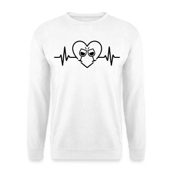 Aperitif Team Heart Friends Glasses Toasting - Unisex Sweatshirt - white - Front