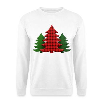 Plaid Baum Weihnachtsbäume Christmas Tree - Unisex Pullover - Weiß - Vorne